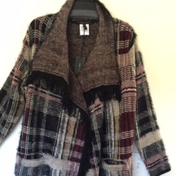 BCBG MAX AZRIA LONG SWEATER MULTICOLOR L MSR 248